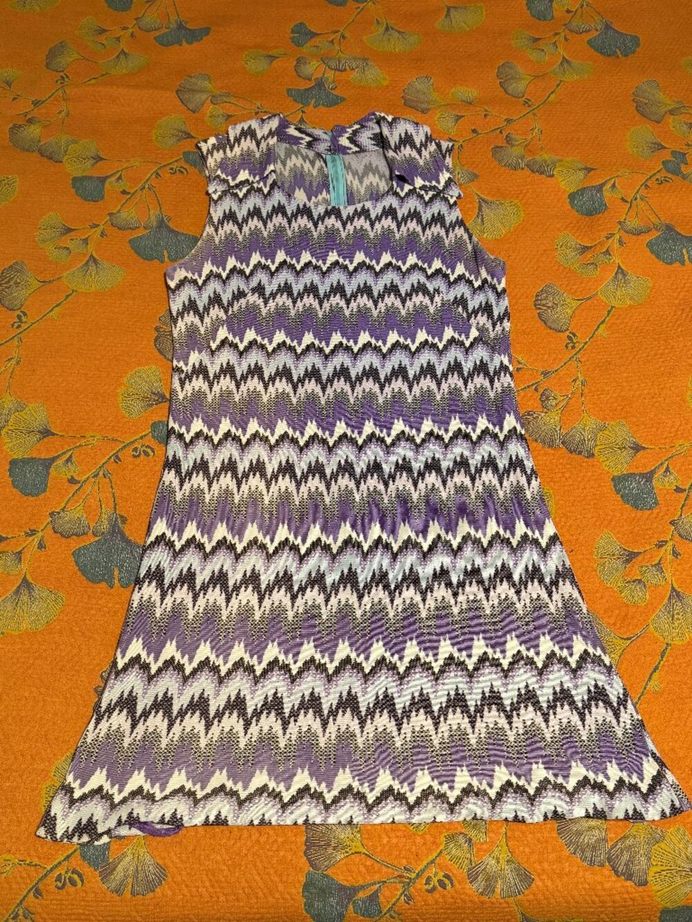 Vintage Zig Zag Collared Dress Size M